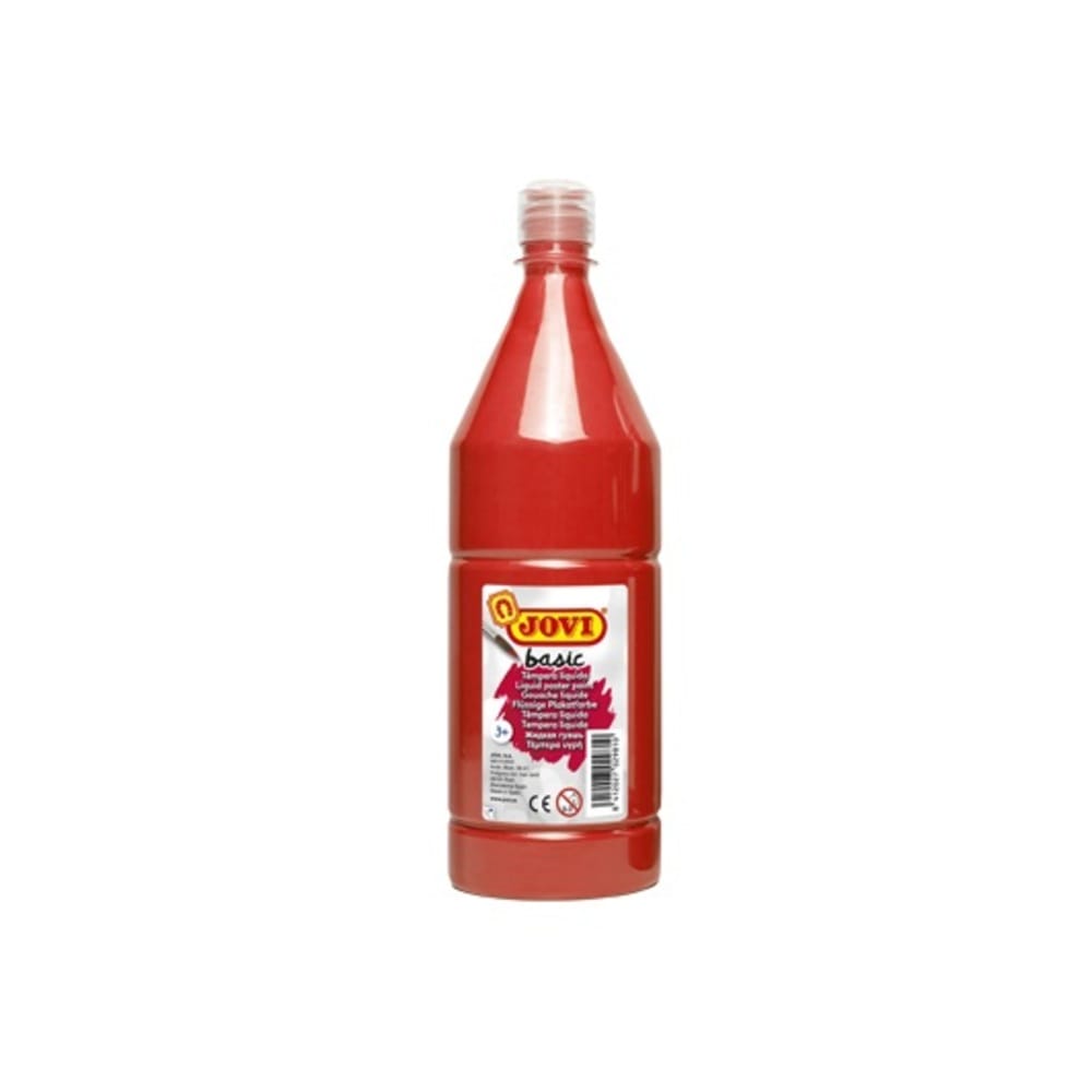 tempera1litroukokkinovermillion8412 Jovi Τέμπερα Basic Κόκκινο Vermillion 1000ml - Image 1