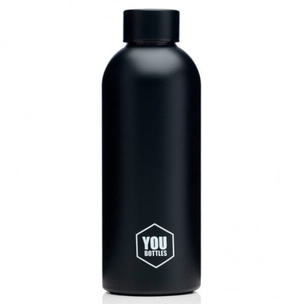 YouBottles Μπουκάλι Μαύρο Θερμός 500ml