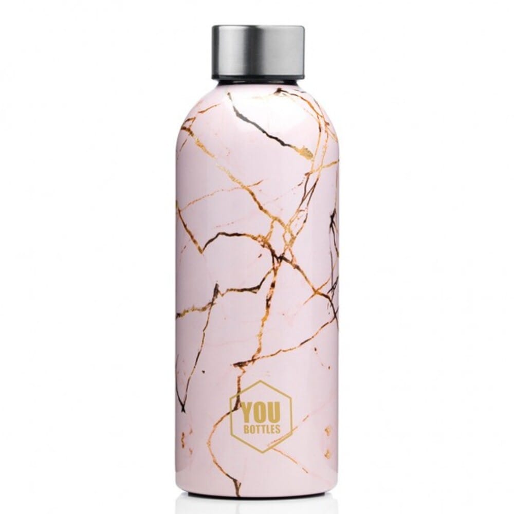 yb_5034 YouBottles Μπουκάλι Pink Marble Θερμός 500ml - Image 1