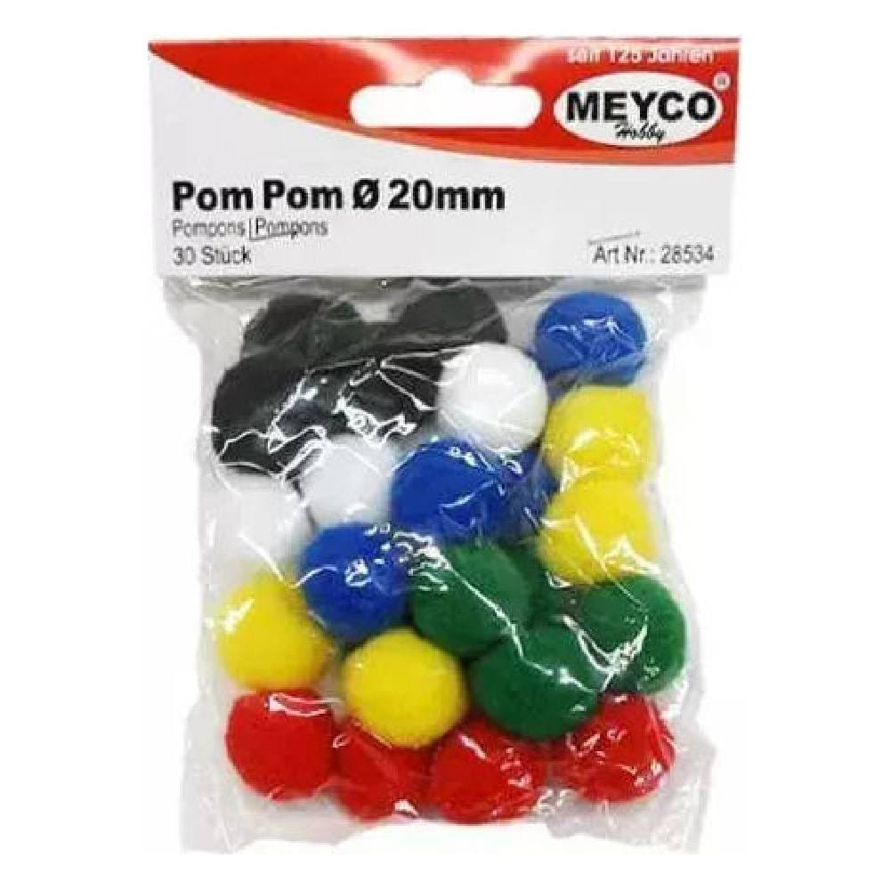 POMPOM diafora chromata Meyco Πομ-Πομ Φ20mm (Διάφορα Χρώματα) 30Τεμ 28534 - Image 1