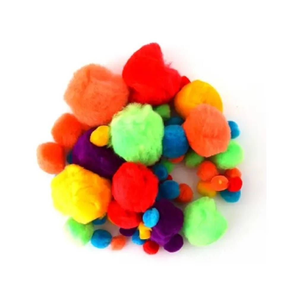 pompom diafora chromata Meyco Πομ-Πομ 1-4.5cm (Διάφορα Χρώματα) 60Τεμ 28567 - Image 1