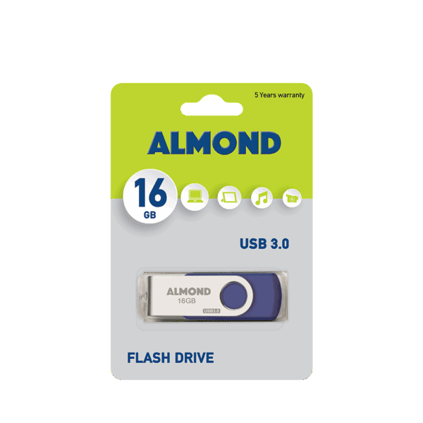 ALMOND FLASH DRIVE USB 3.0 16GB TWISTER ΣΚ.ΜΠΛΕ