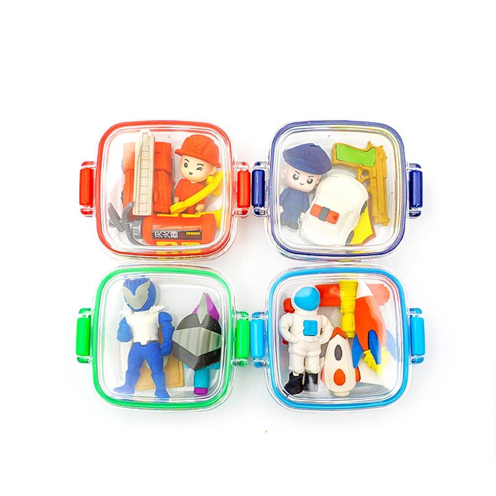 gomes fancy in lunch box Qihao Fancy Erasers In Lunchbox: Superhero - Image 1