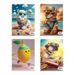 Skag Τετράδιο Καρφίτσα Ριγέ 17x25 40φ Neon Kidz 303224