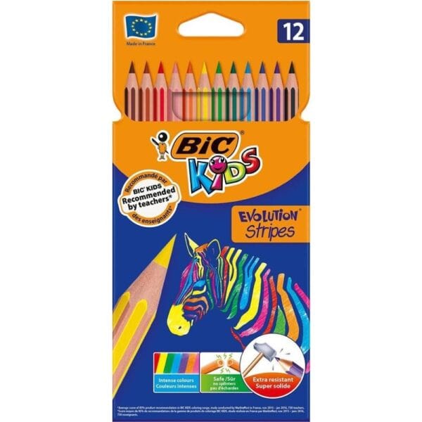 Bic Kids Evolution Stripes Σετ Ξυλομπογιές 12τμχ