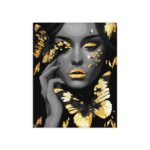 Ζωγραφίστε με αριθμούς - Κορίτσι με χρυσές πεταλούδες (40x50)