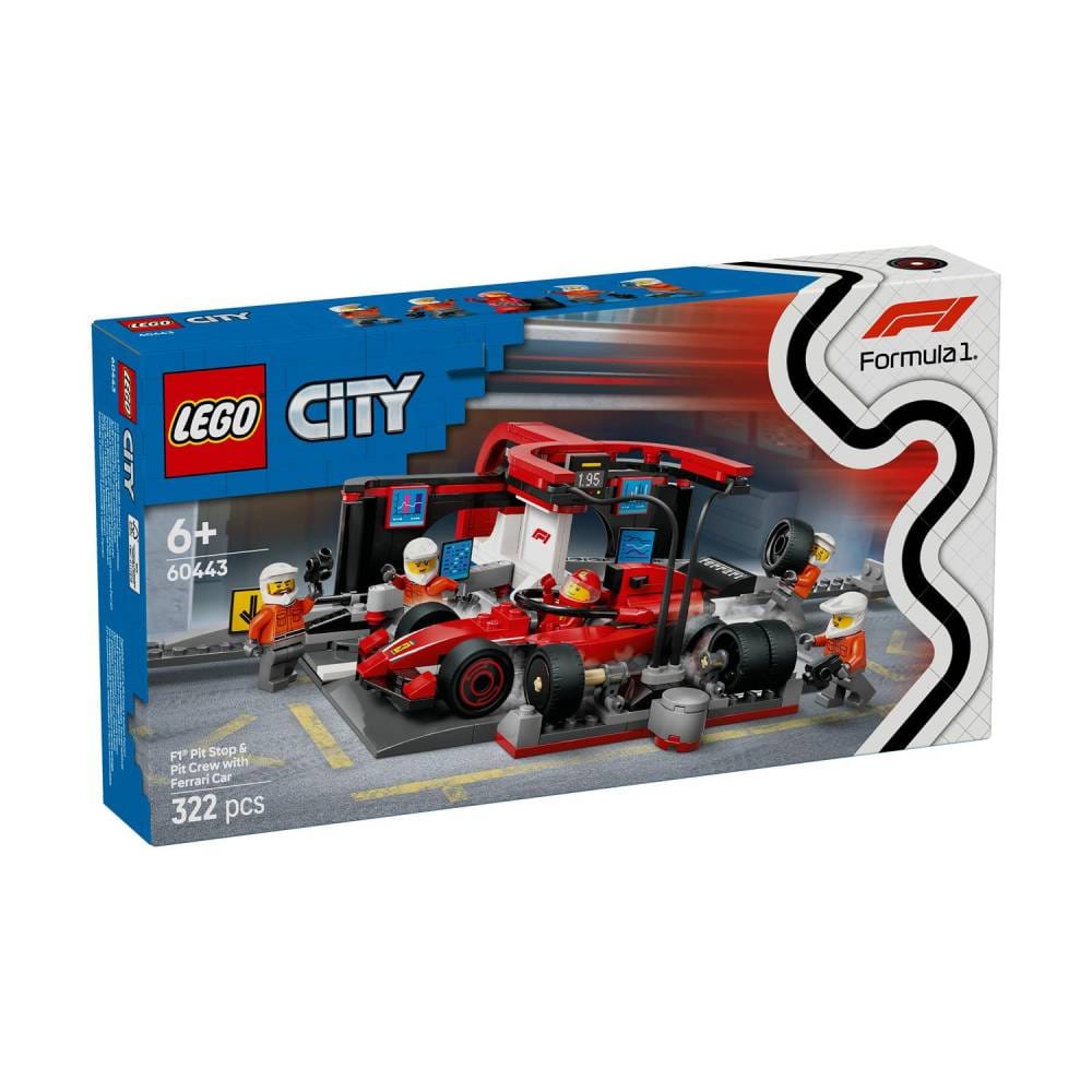 lego formula 1 60443 LEGO® City: Πιτ Στοπ F1&Ομάδα Πιτ με Αυτοκίνητο Ferrari (60443) - Image 1