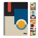 Skag Σπιράλ Τετράδιο Ριγέ Α4 2 Θεμάτων Bauhaus (Διάφορα Σχέδια)
