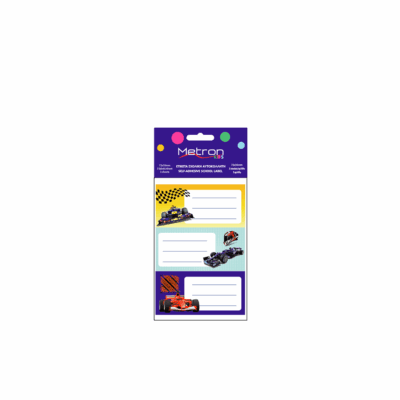 METRON KIDS ΕΤΙΚΕΤΑ ΣΧΟΛΙΚΗ ΑΥΤ/ΤΗ BLISTER 3/Φ 3Φ 40x72mm 097689 ΑΥΤΟΚΙΝΗΤΟ