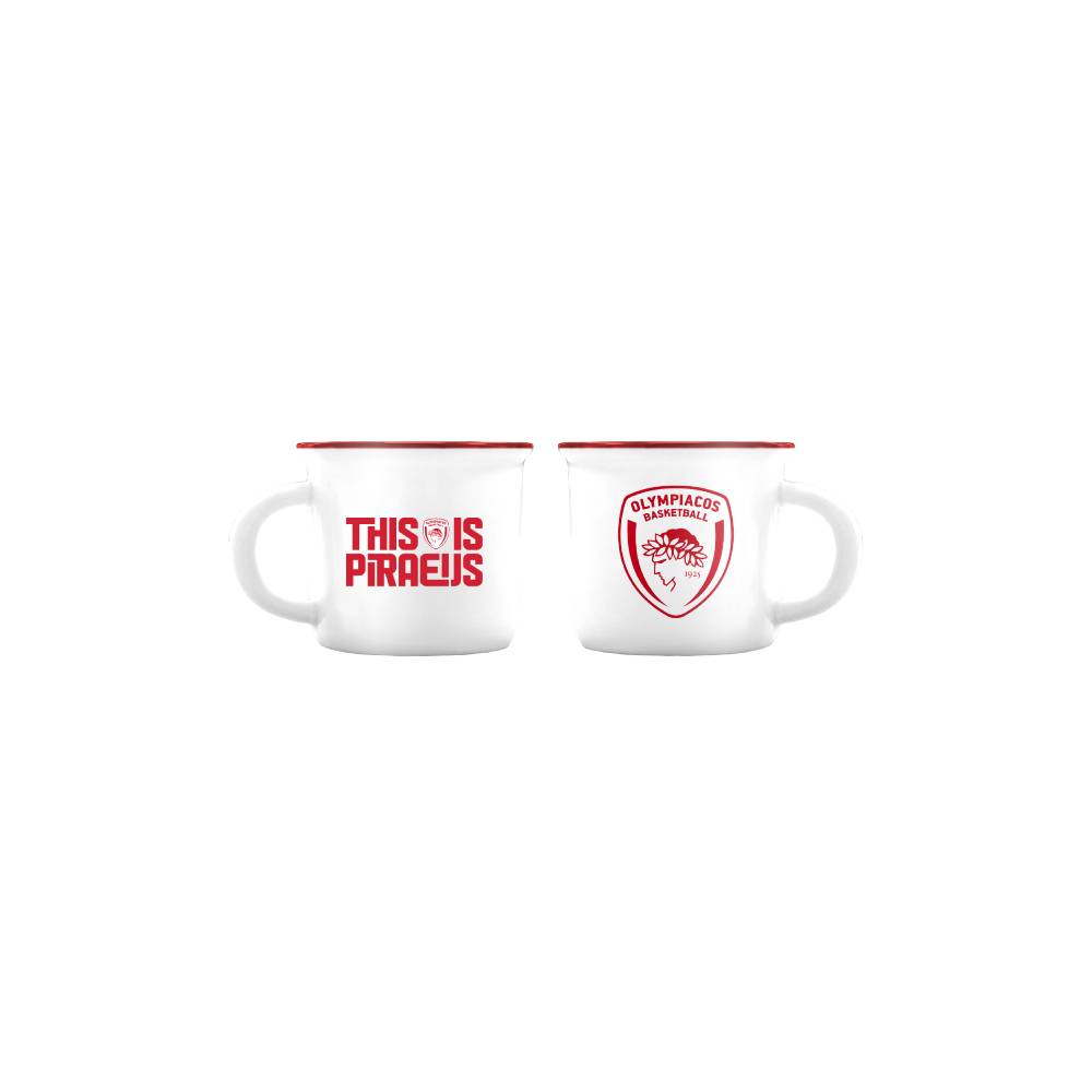 koypa espresso olimpiakos Κούπα espresso - Ολυμπιακός Μπάσκετ 2 / Λευκή - "This Is Piraeus" - Image 1