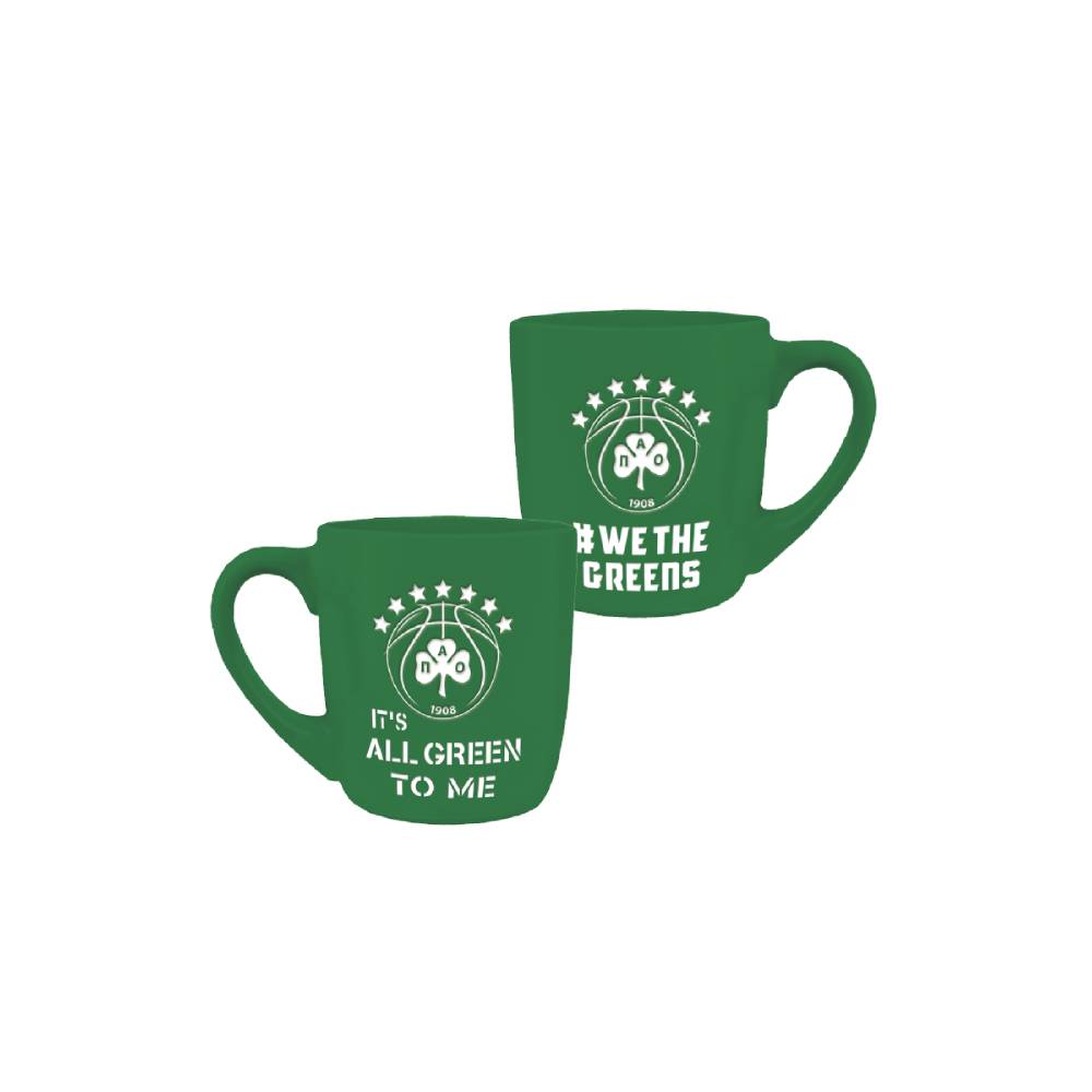 koypa keramiki panathinaikos Κούπα Κεραμική Ανάγλυφη 320ml "We the Greens" - Image 1