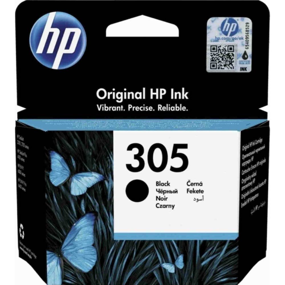 melani hp 305 black HP 305 Γνήσιο Μελάνι Εκτυπωτή InkJet Μαύρο (3YM61AE) - Image 1