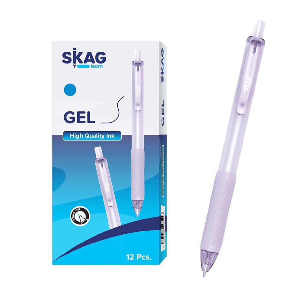 skag stylo gel mple 0,7 Skag Στυλό Gel 0,7mm Παστέλ - Μωβ, Κουμπί - Image 1
