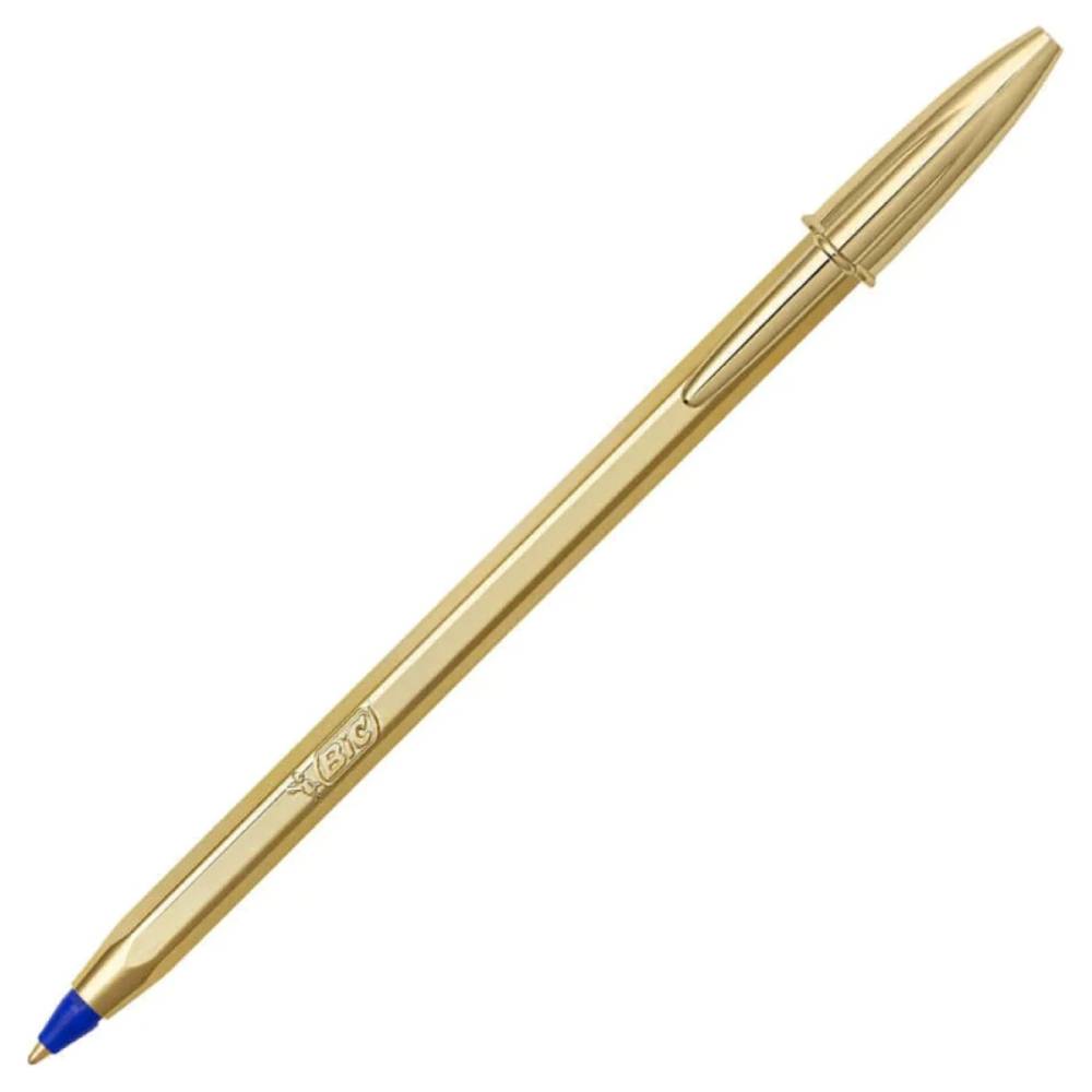 stilo bic gold Στυλό BIC Cristal Glace Χρυσό 1.0mm Μπλε Μελάνι - Image 1