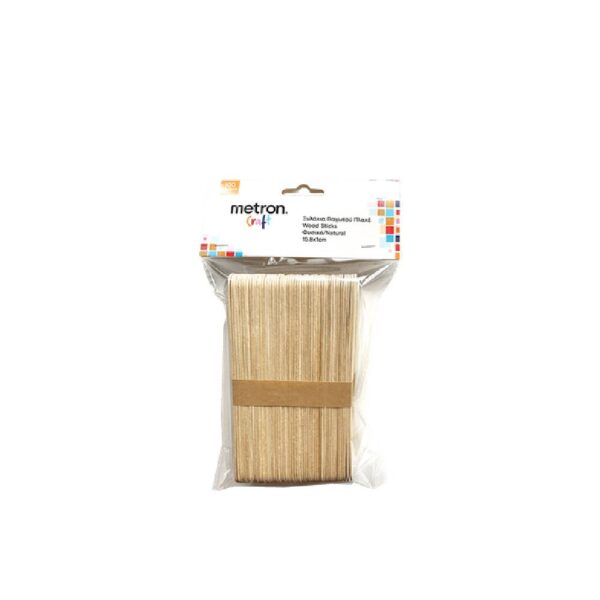 Metron Craft Ξυλάκια  Παγωτού ΧειροτεχνίαςψΦυσικό 100τεμ 158x15mm